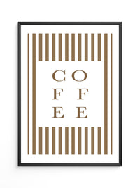 Kaffee Typografie Streifenmuster