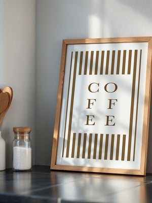 Kaffee Typografie Streifenmuster