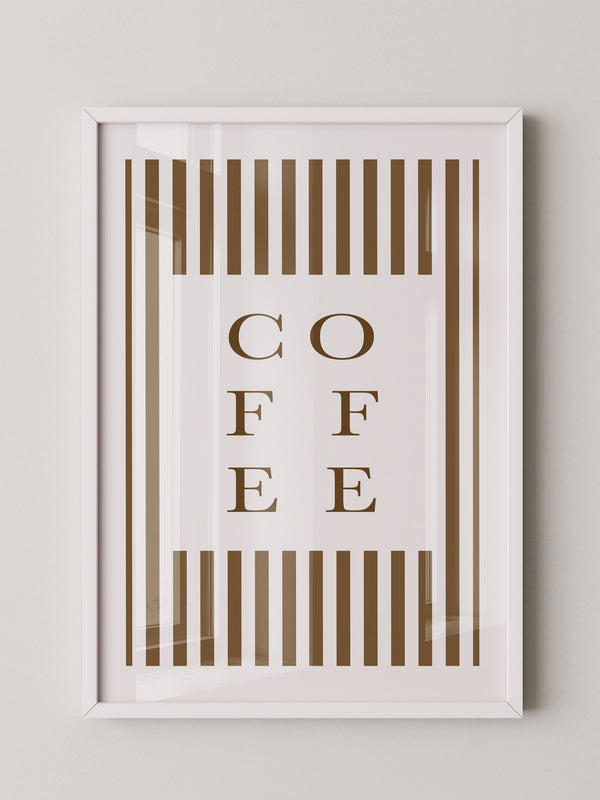 Kaffee Typografie Streifenmuster