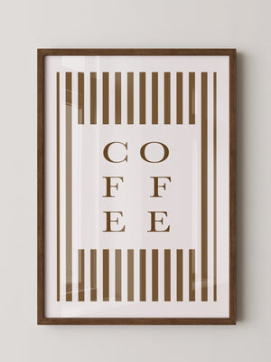 Kaffee Typografie Streifenmuster
