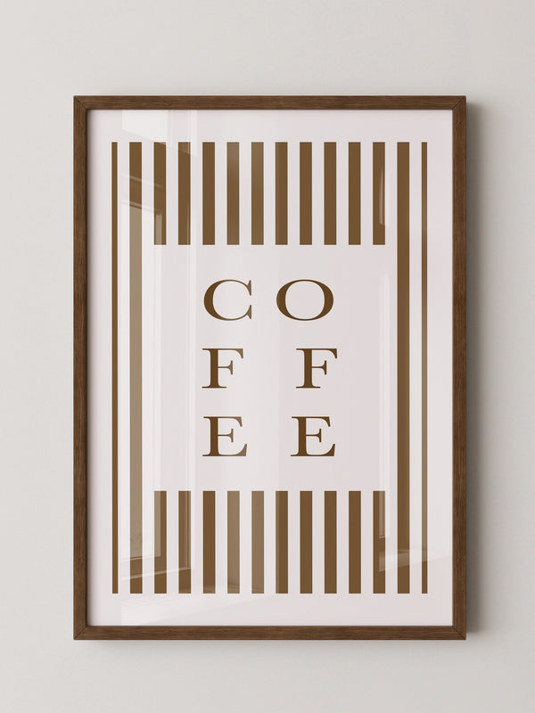 Kaffee Typografie Streifenmuster