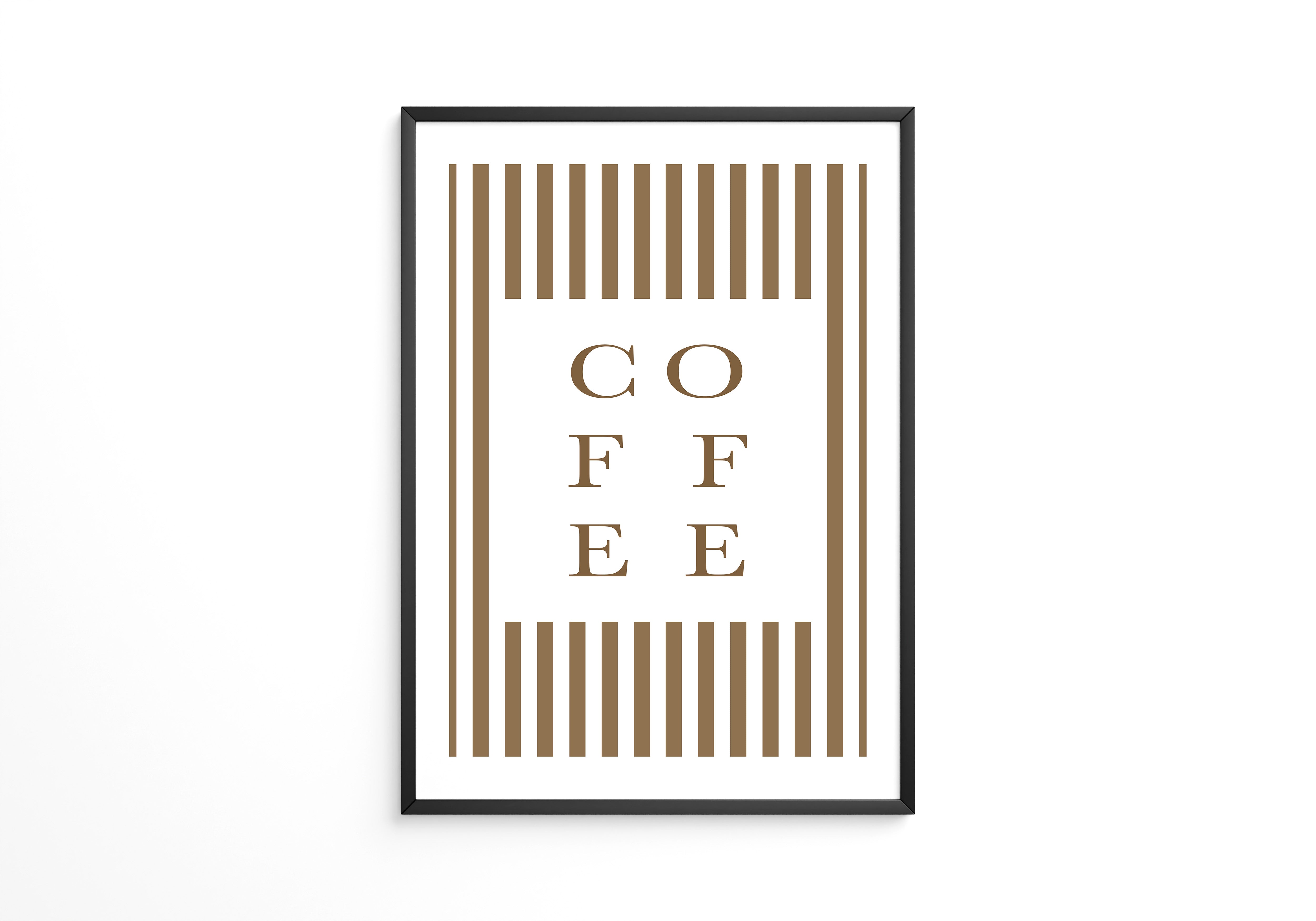 Kaffee Typografie Streifenmuster