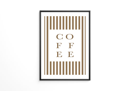 Kaffee Typografie Streifenmuster