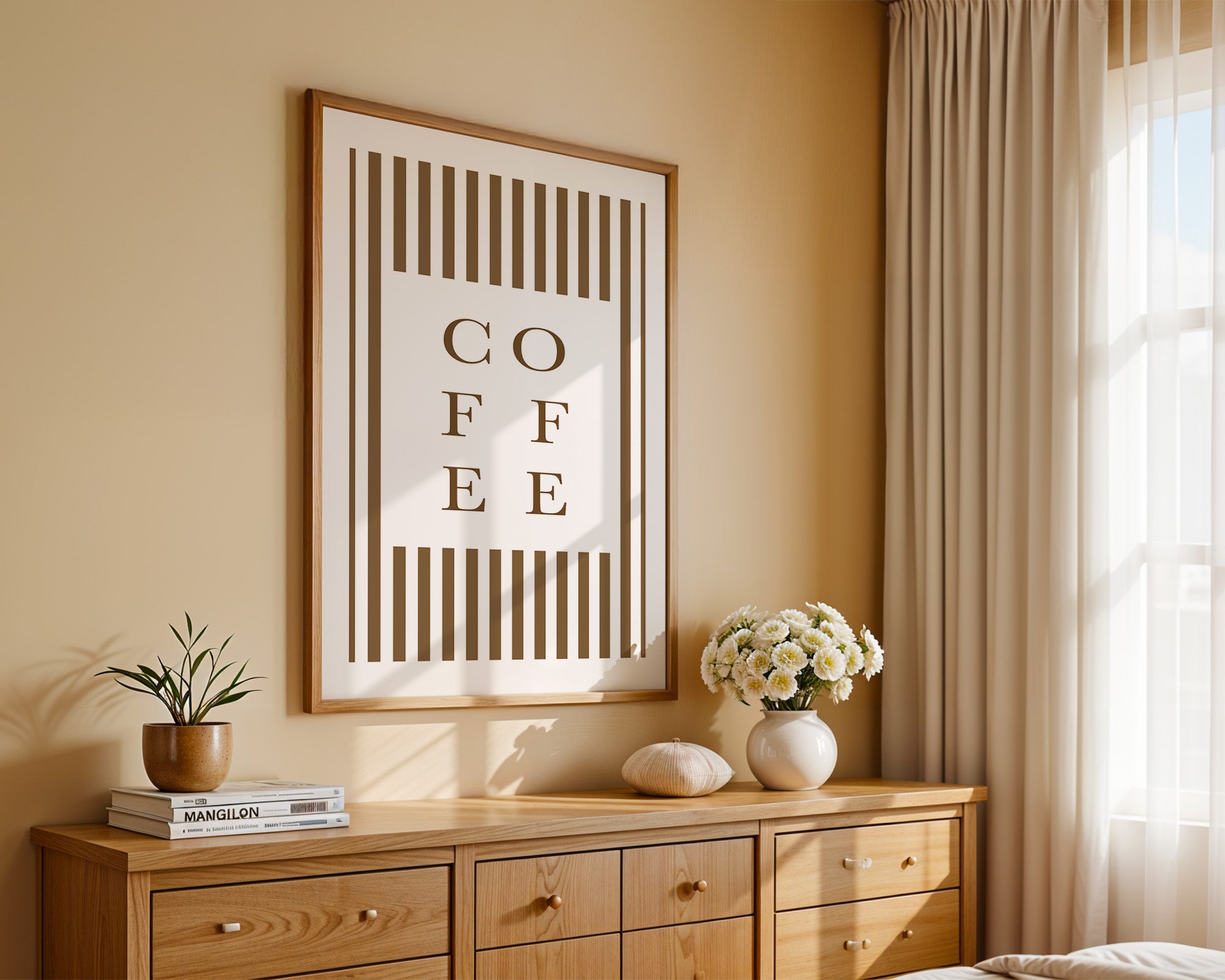 Kaffee Typografie Streifenmuster