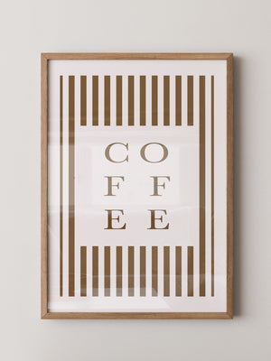 Kaffee Typografie Streifenmuster