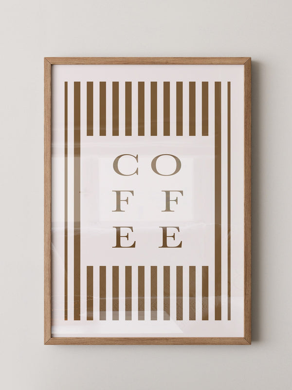 Kaffee Typografie Streifenmuster