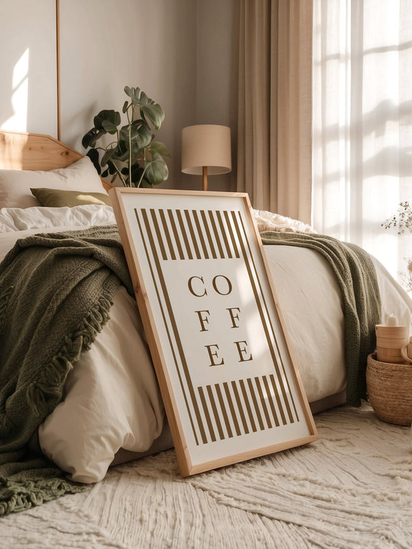 Kaffee Typografie Streifenmuster