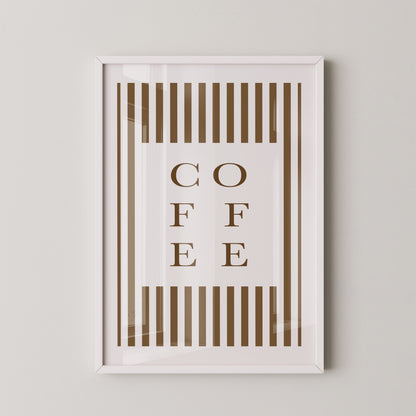 Kaffee Typografie Streifenmuster