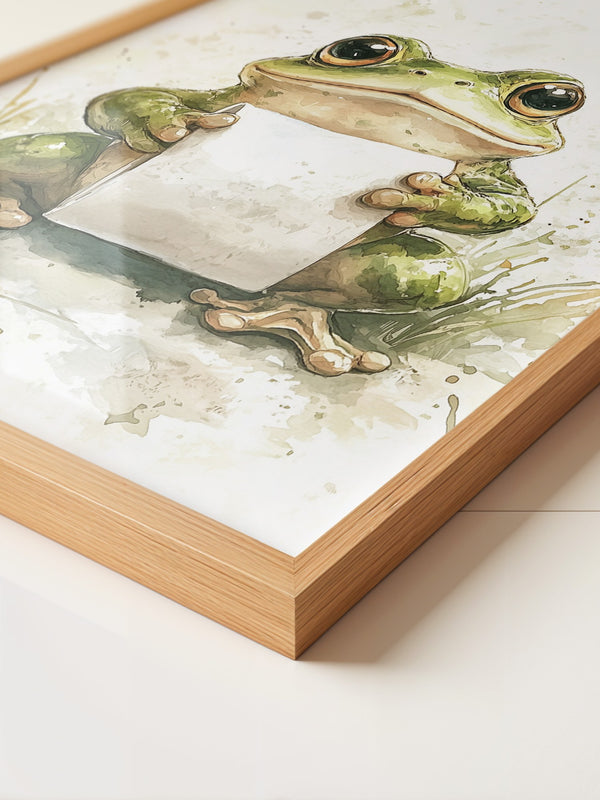 Frosch Aquarell Rollenhältend