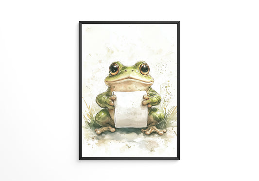 Frosch Aquarell Rollenhältend