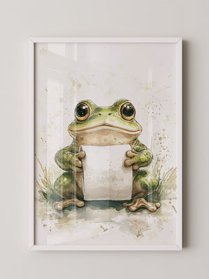 Frosch Aquarell Rollenhältend