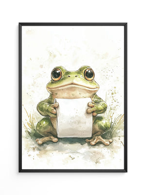 Frosch Aquarell Rollenhältend
