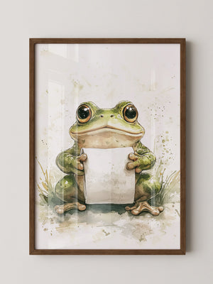 Frosch Aquarell Rollenhältend