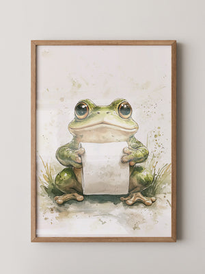 Frosch Aquarell Rollenhältend