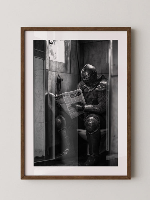 Ritter Rüstung Zeitungsklo S/W