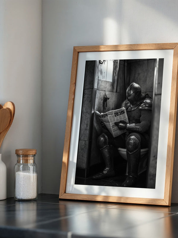 Ritter Rüstung Zeitungsklo S/W