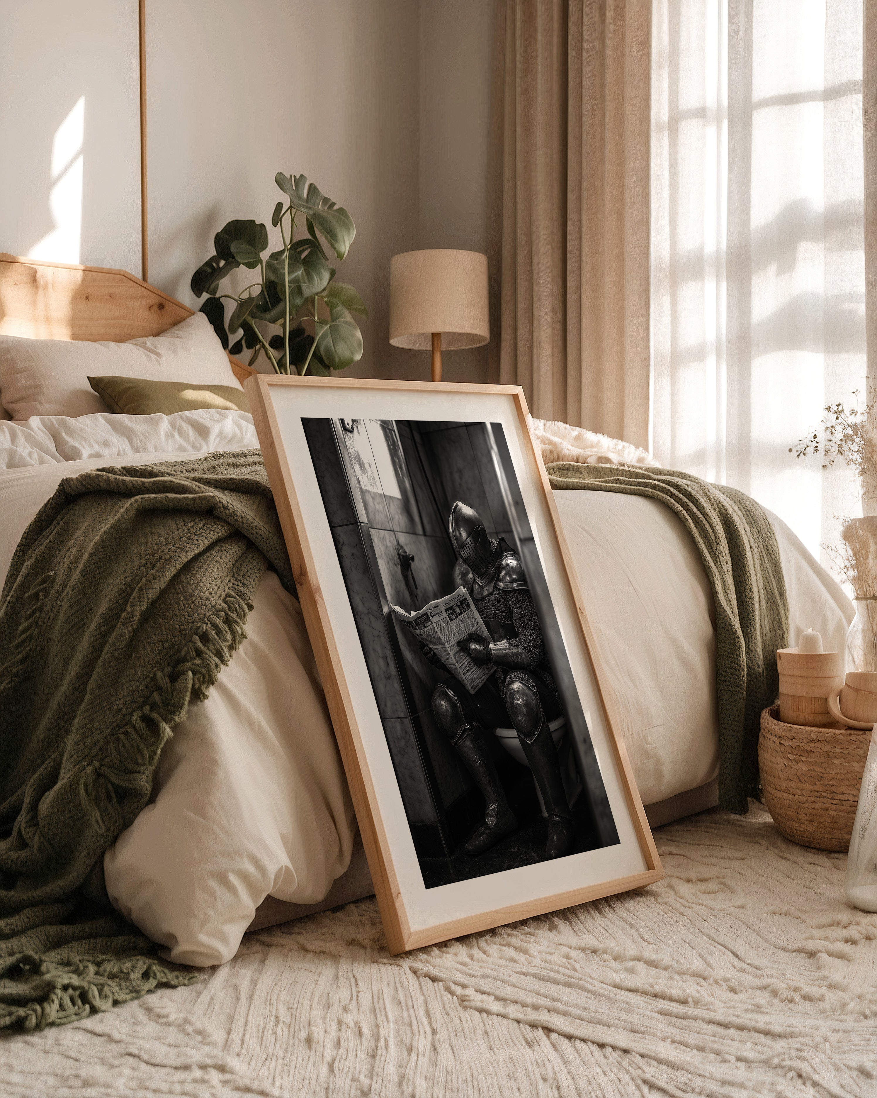 Ritter Rüstung Zeitungsklo S/W