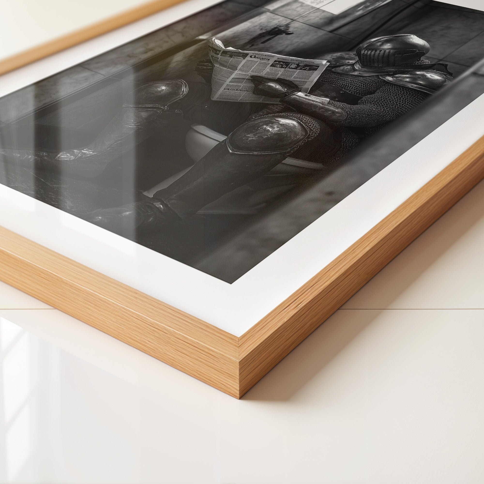 Ritter Rüstung Zeitungsklo S/W