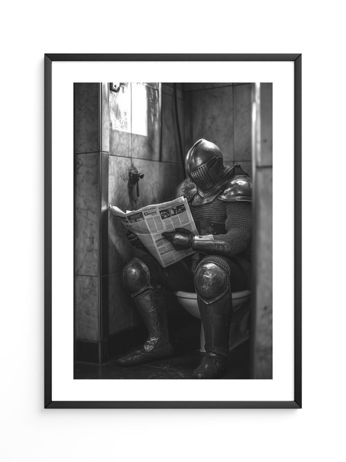 Ritter Rüstung Zeitungsklo S/W