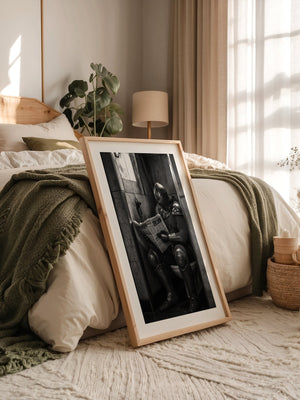 Ritter Rüstung Zeitungsklo S/W