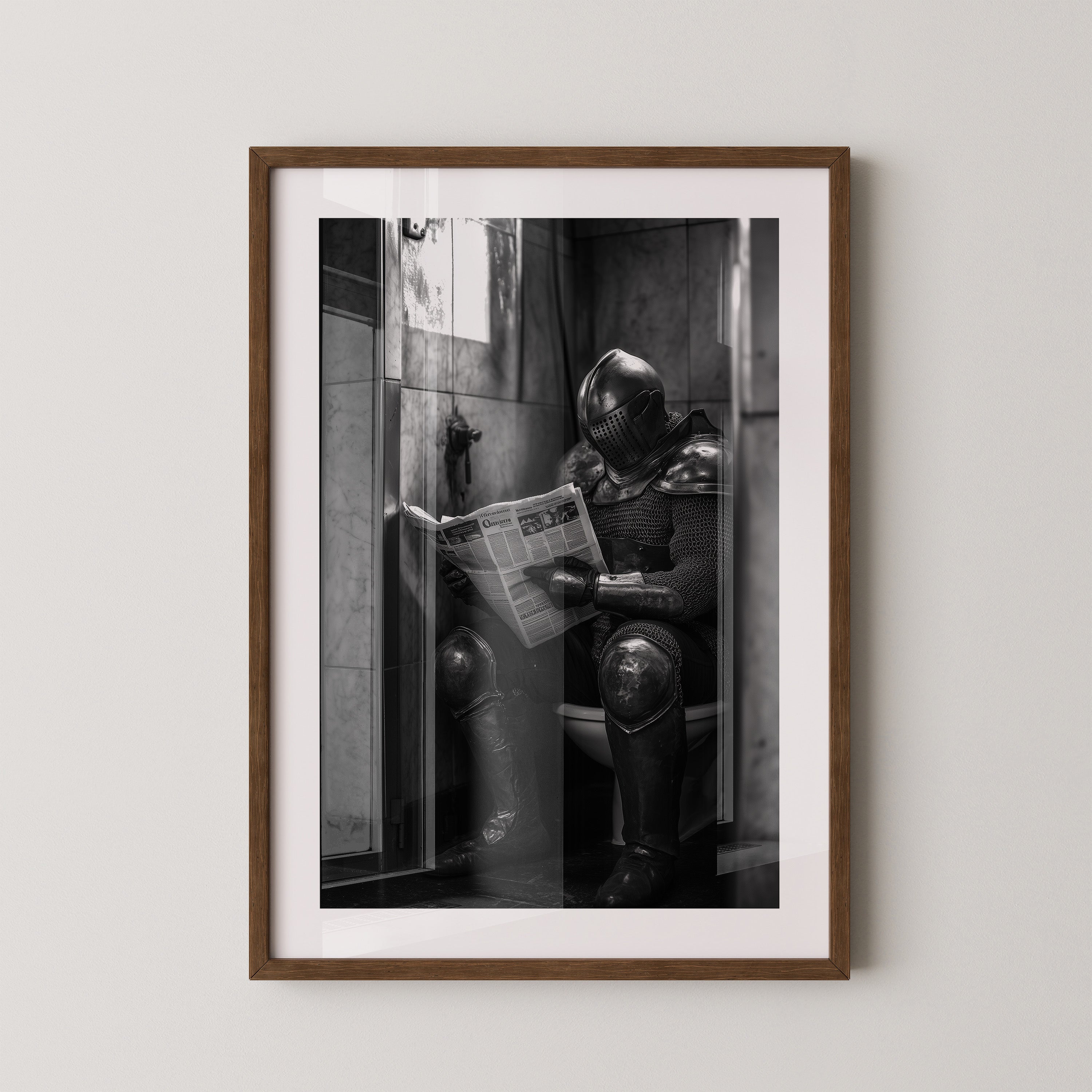 Ritter Rüstung Zeitungsklo S/W