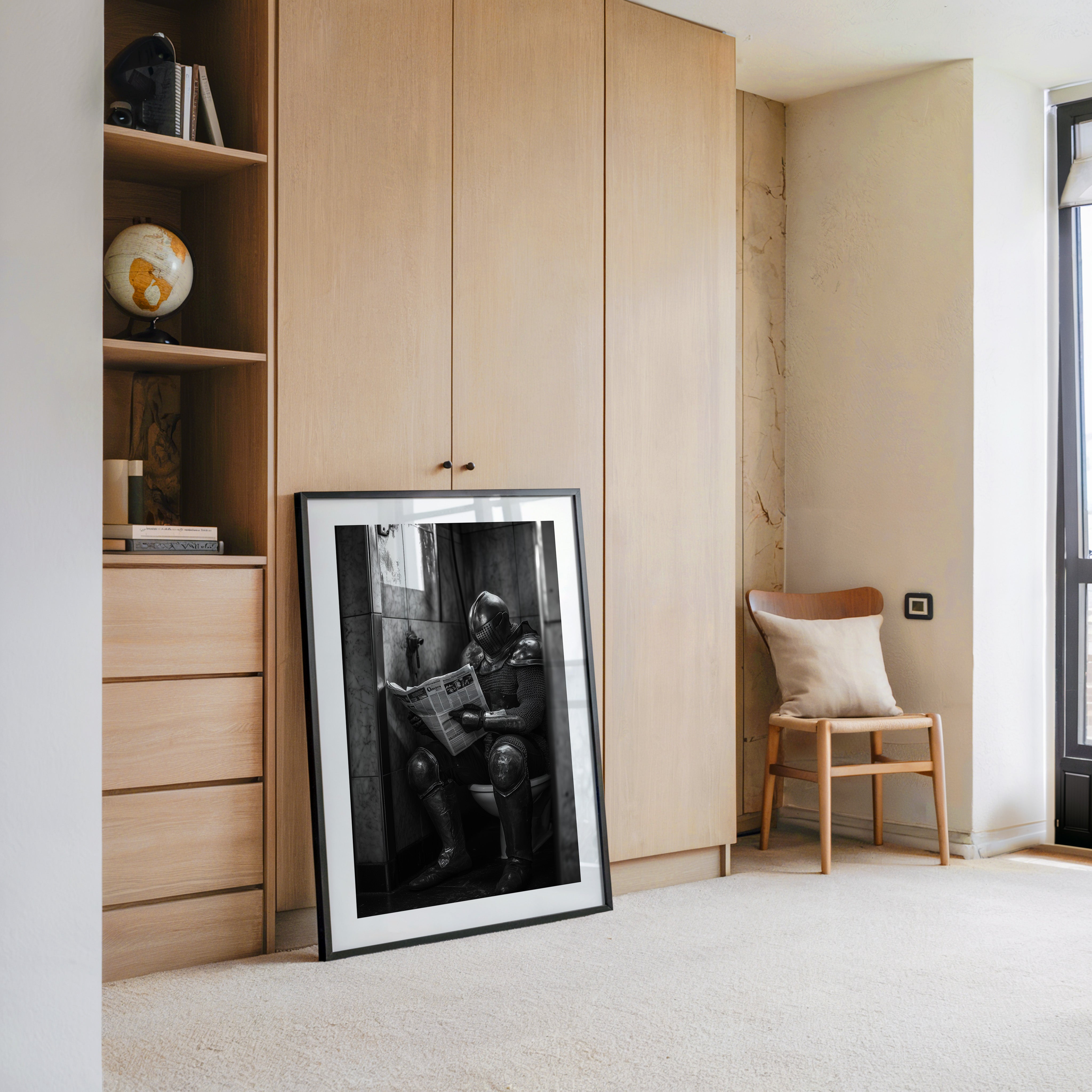 Ritter Rüstung Zeitungsklo S/W