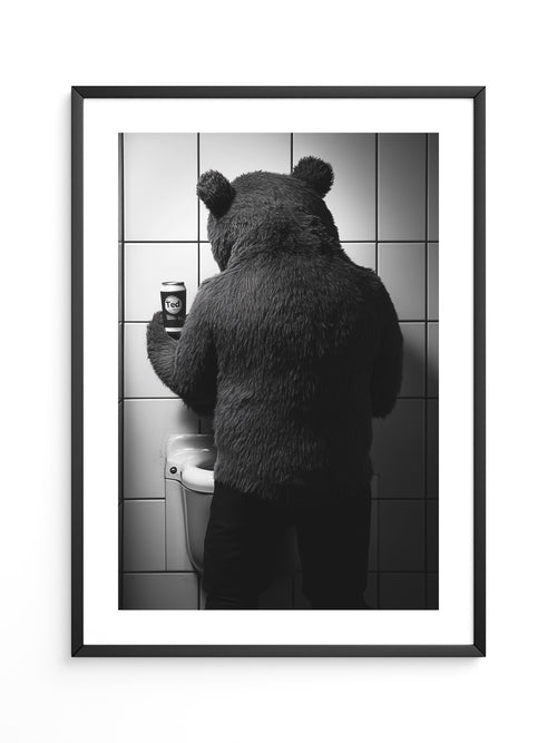 Bärenkostüm Kachelwand Retro-Look