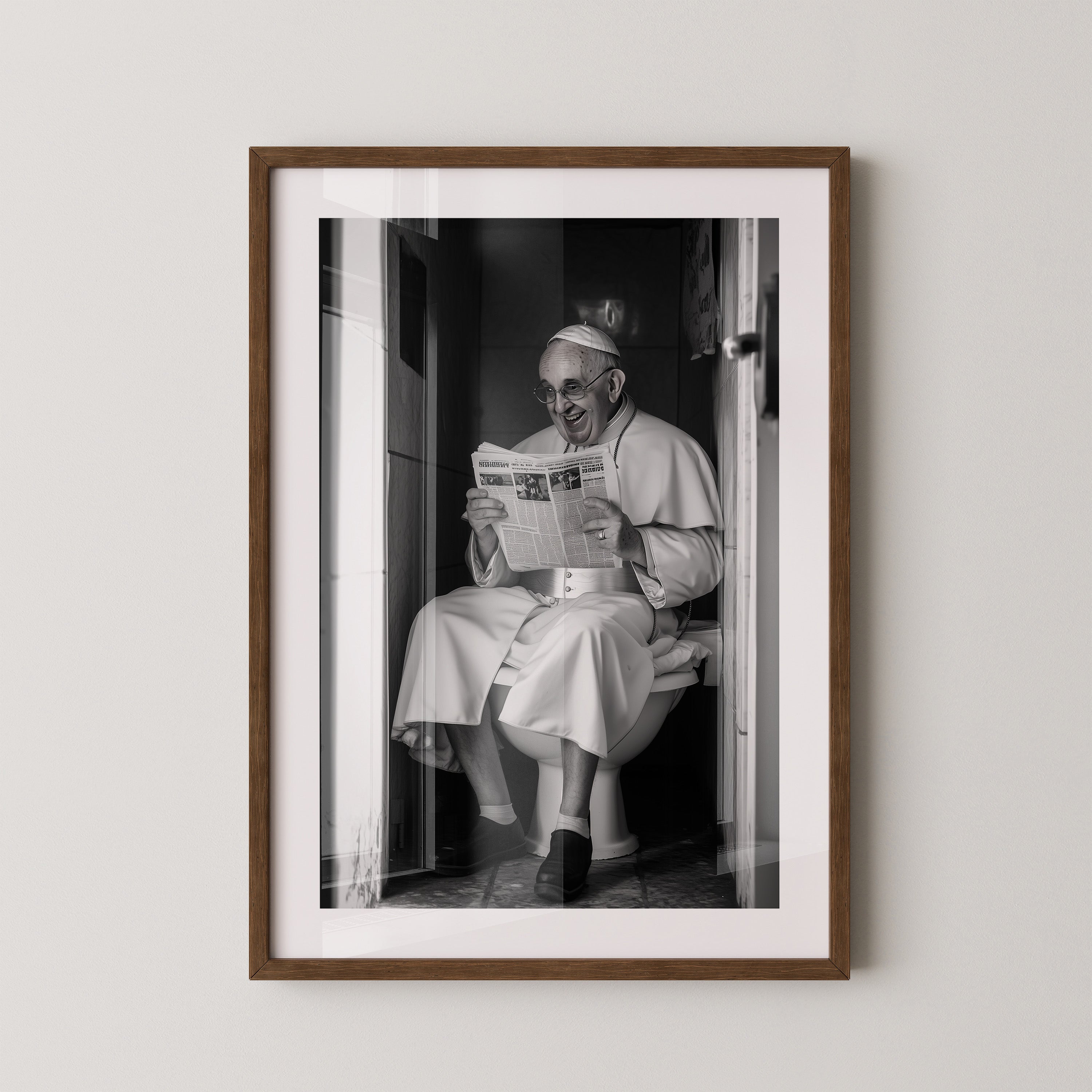 Lesender Mann Toilettenmoment S/W