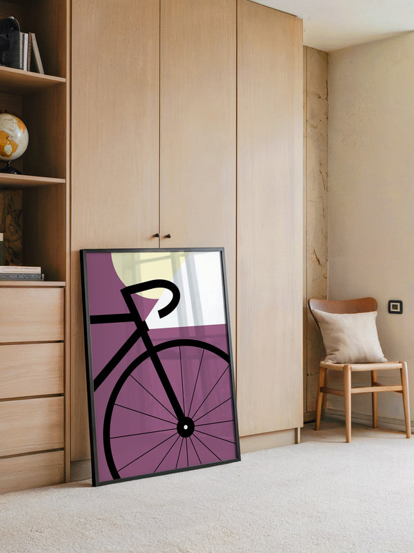 Fahrrad Grafik lila Retro