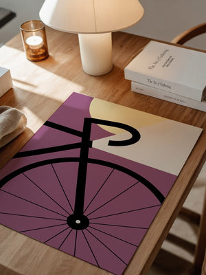 Fahrrad Grafik lila Retro
