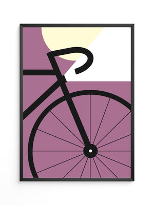 Fahrrad Grafik lila Retro