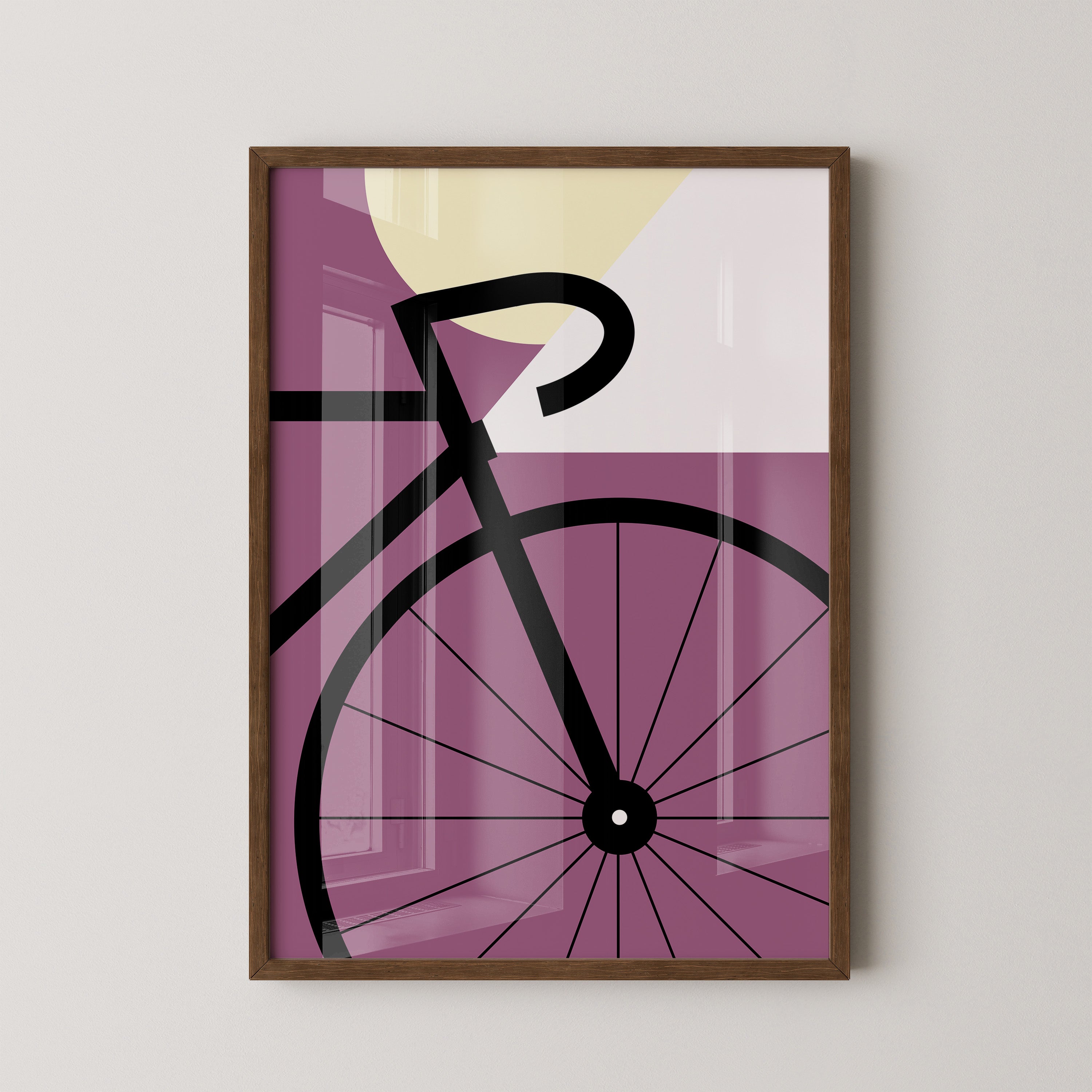 Fahrrad Grafik lila Retro