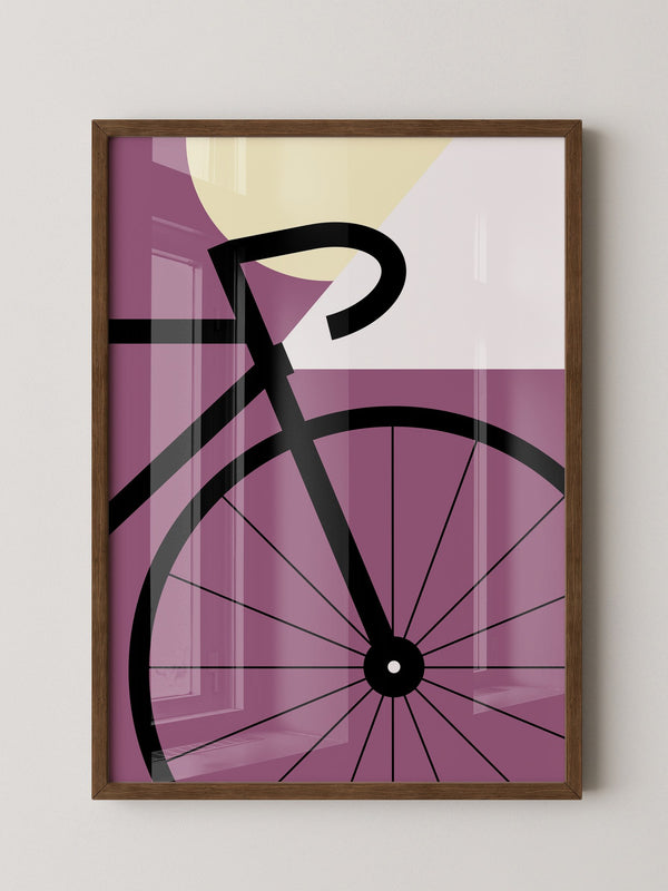 Fahrrad Grafik lila Retro