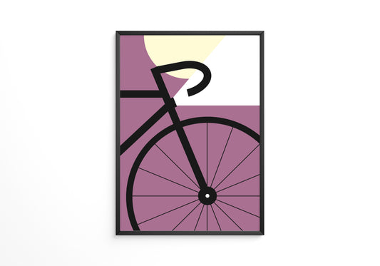 Fahrrad Grafik lila Retro