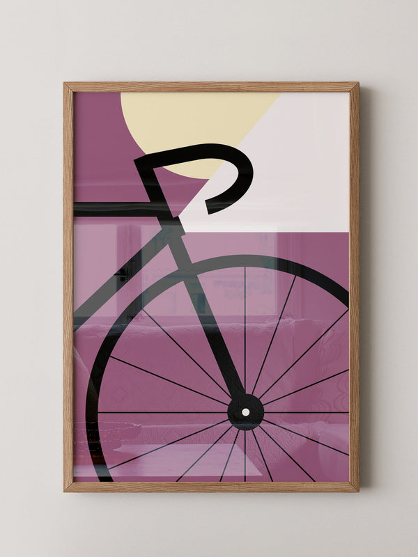 Fahrrad Grafik lila Retro