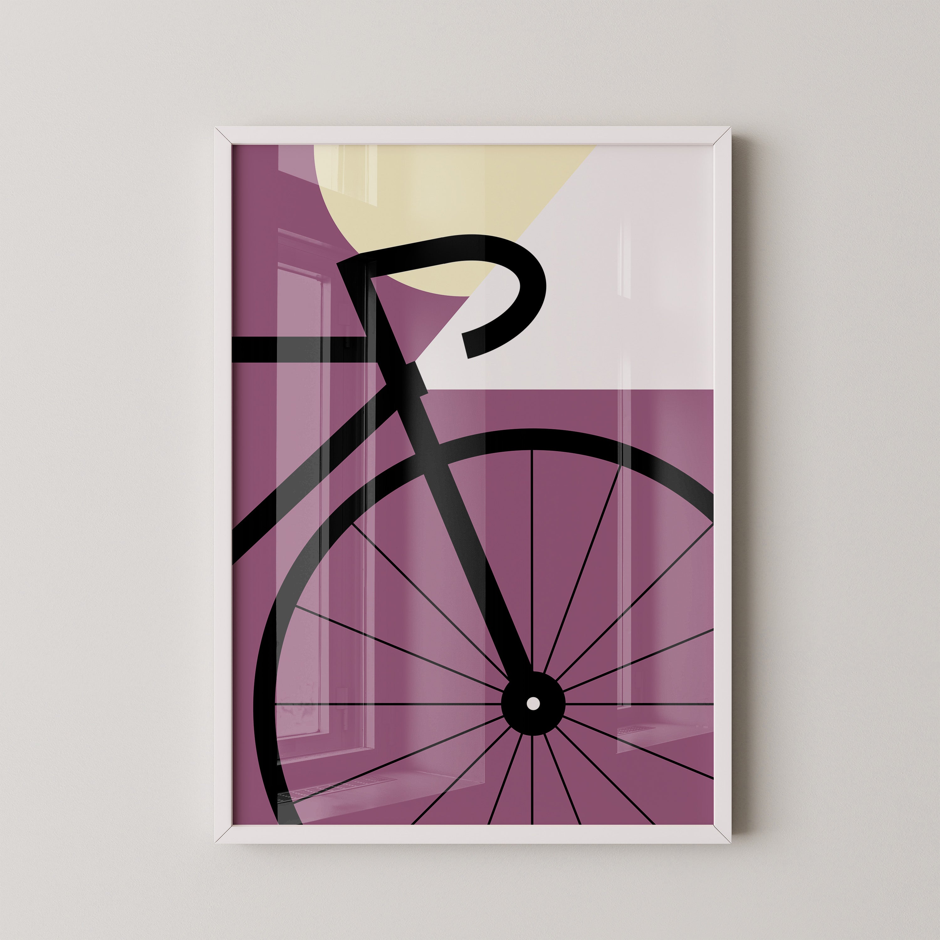 Fahrrad Grafik lila Retro