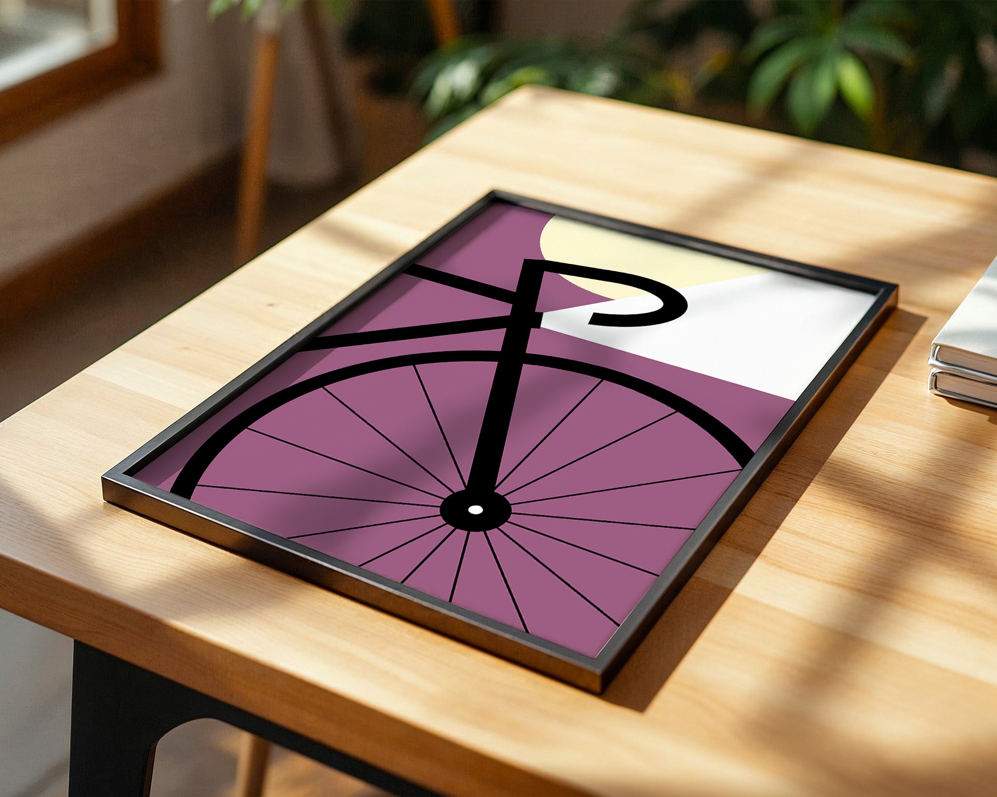 Fahrrad Grafik lila Retro