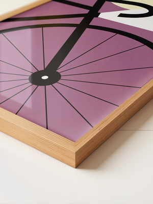 Fahrrad Grafik lila Retro
