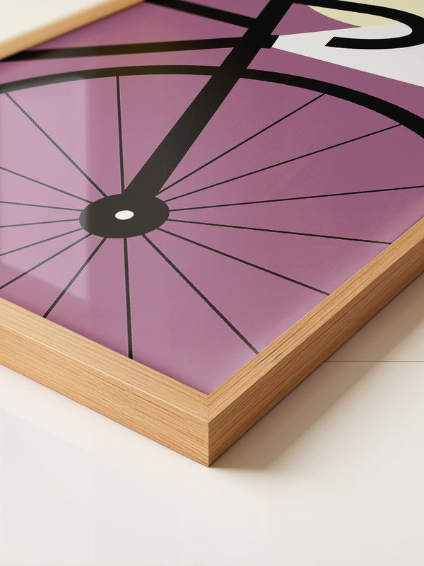 Fahrrad Grafik lila Retro