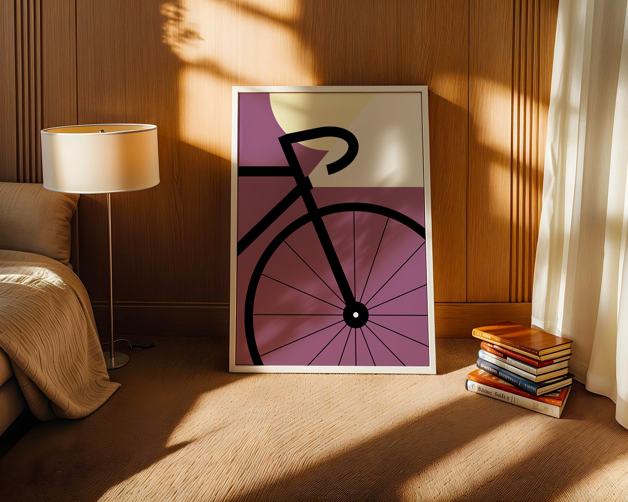 Fahrrad Grafik lila Retro