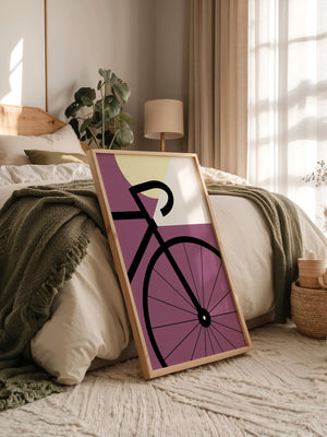 Fahrrad Grafik lila Retro