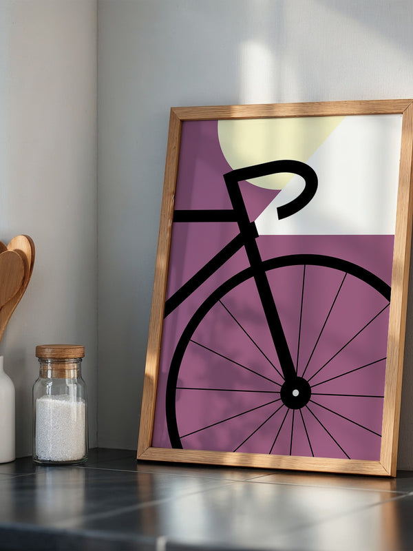 Fahrrad Grafik lila Retro