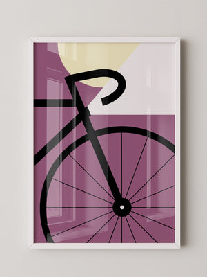 Fahrrad Grafik lila Retro