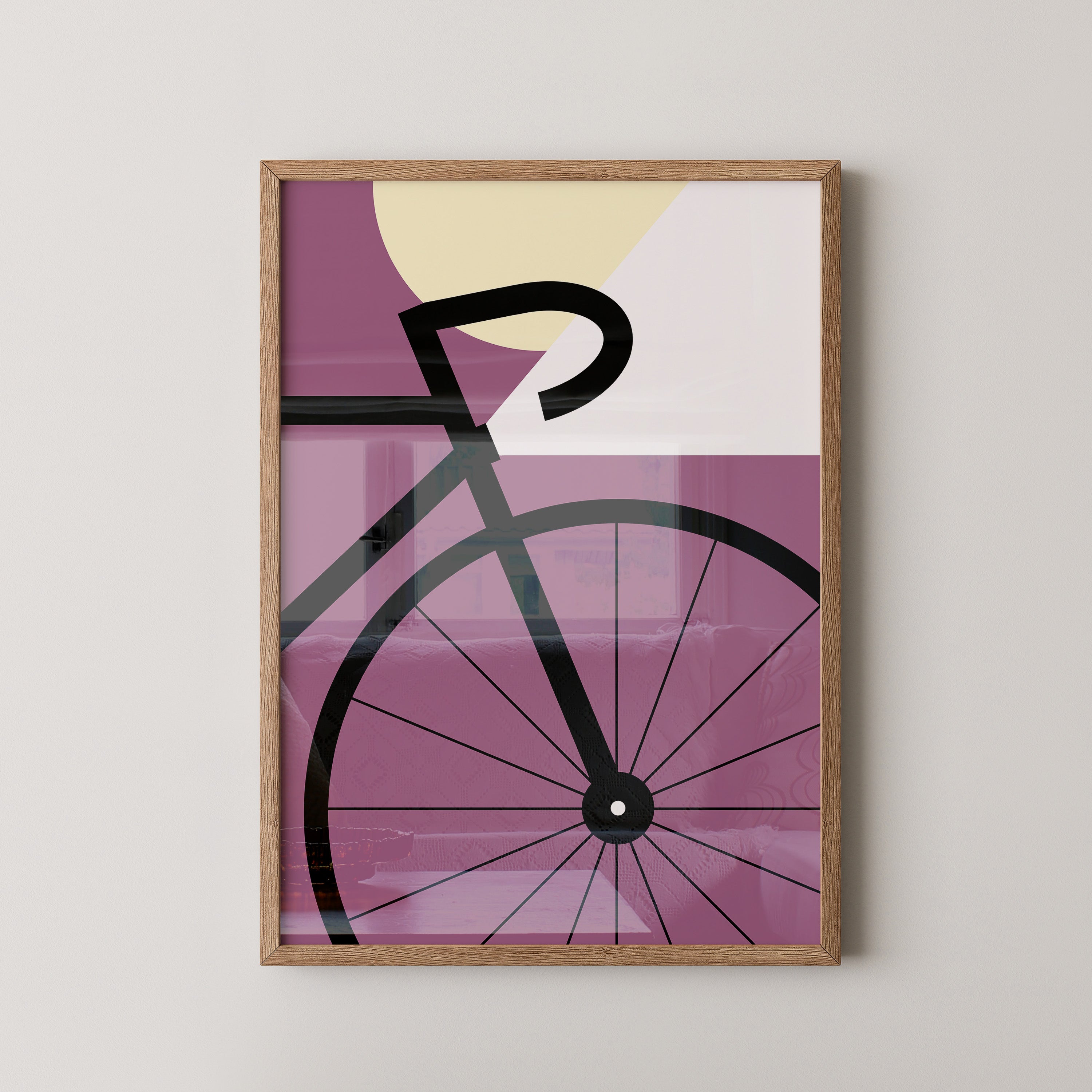 Fahrrad Grafik lila Retro