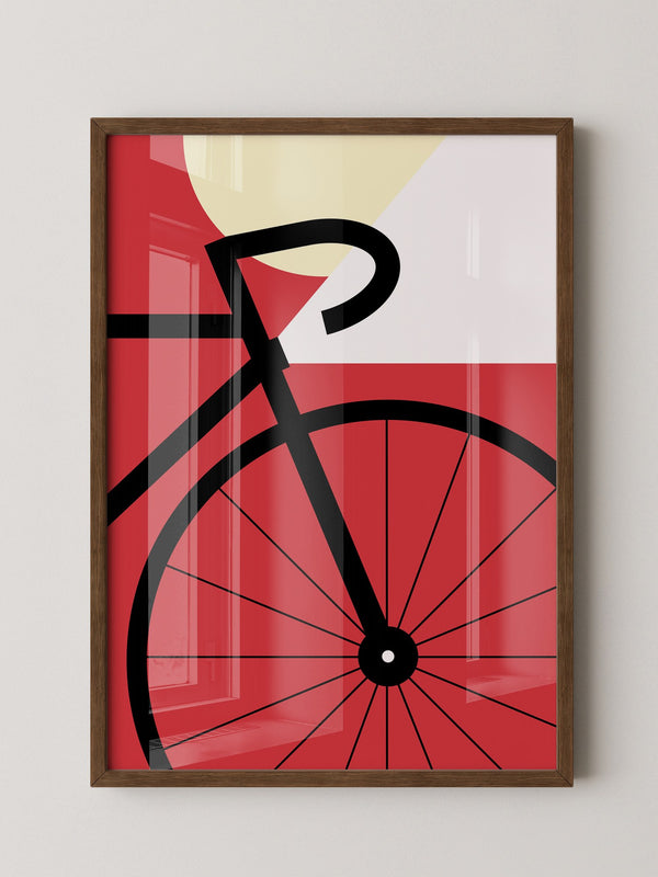Fahrrad Grafik rot minimalistisch
