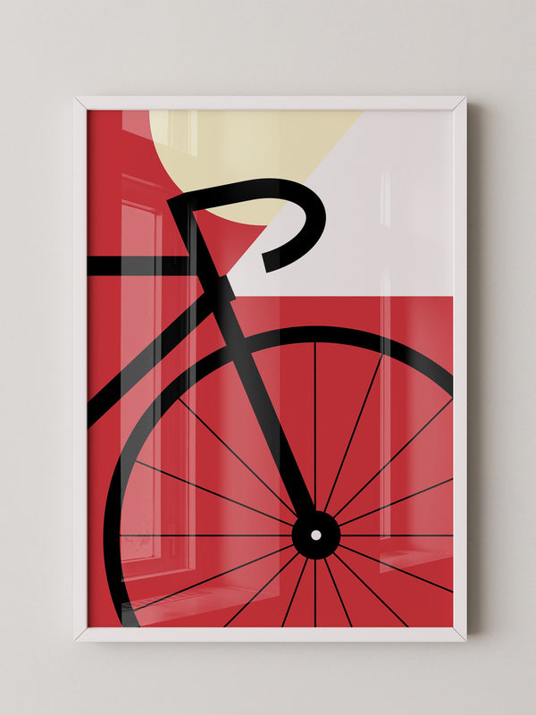 Fahrrad Grafik rot minimalistisch