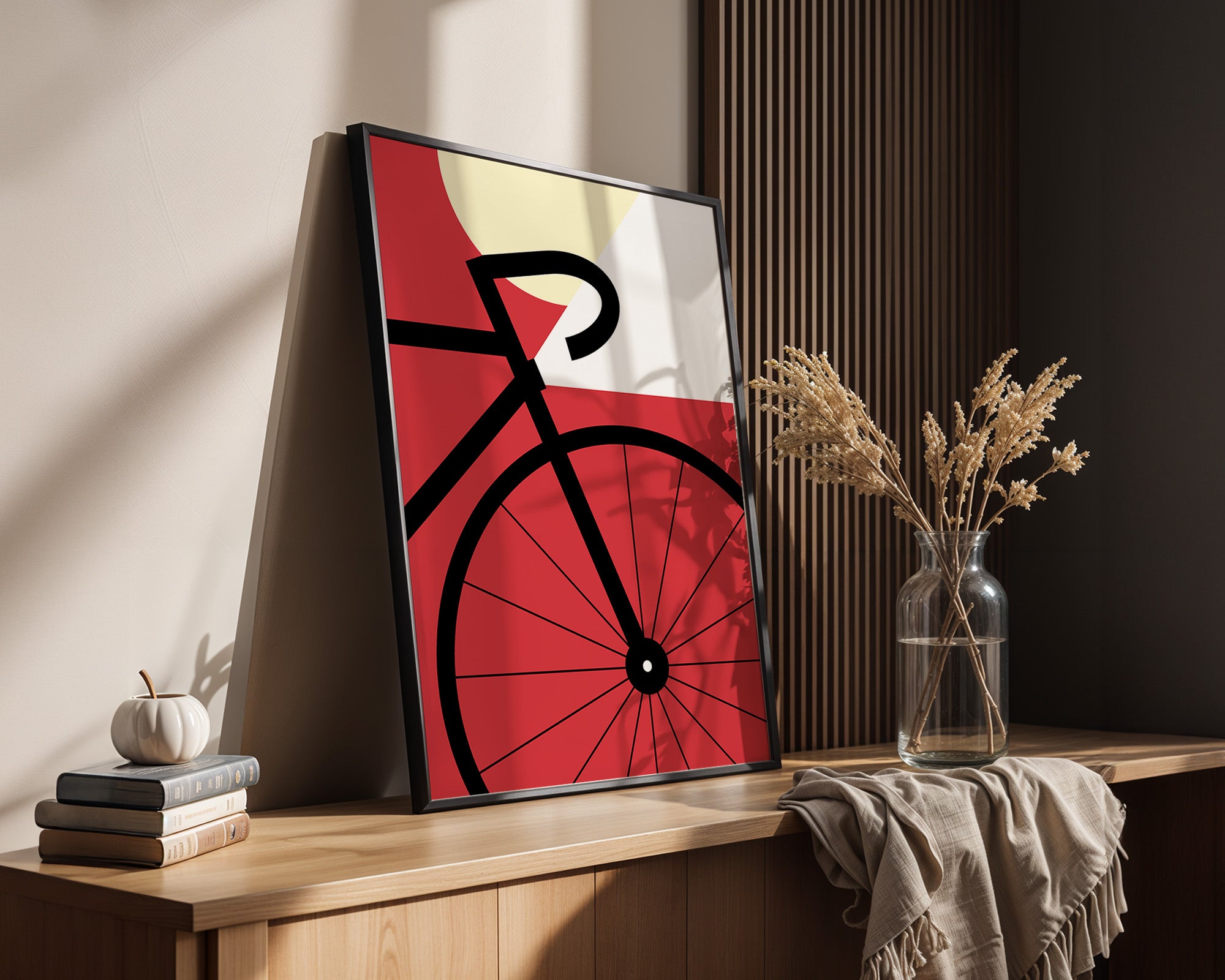 Fahrrad Grafik rot minimalistisch
