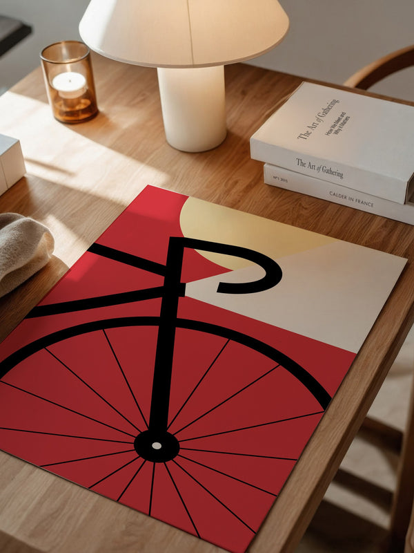 Fahrrad Grafik rot minimalistisch