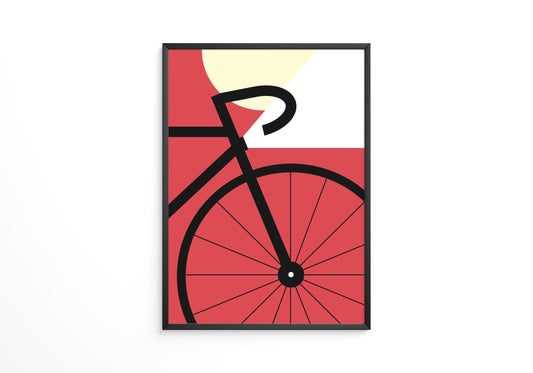 Fahrrad Grafik rot minimalistisch