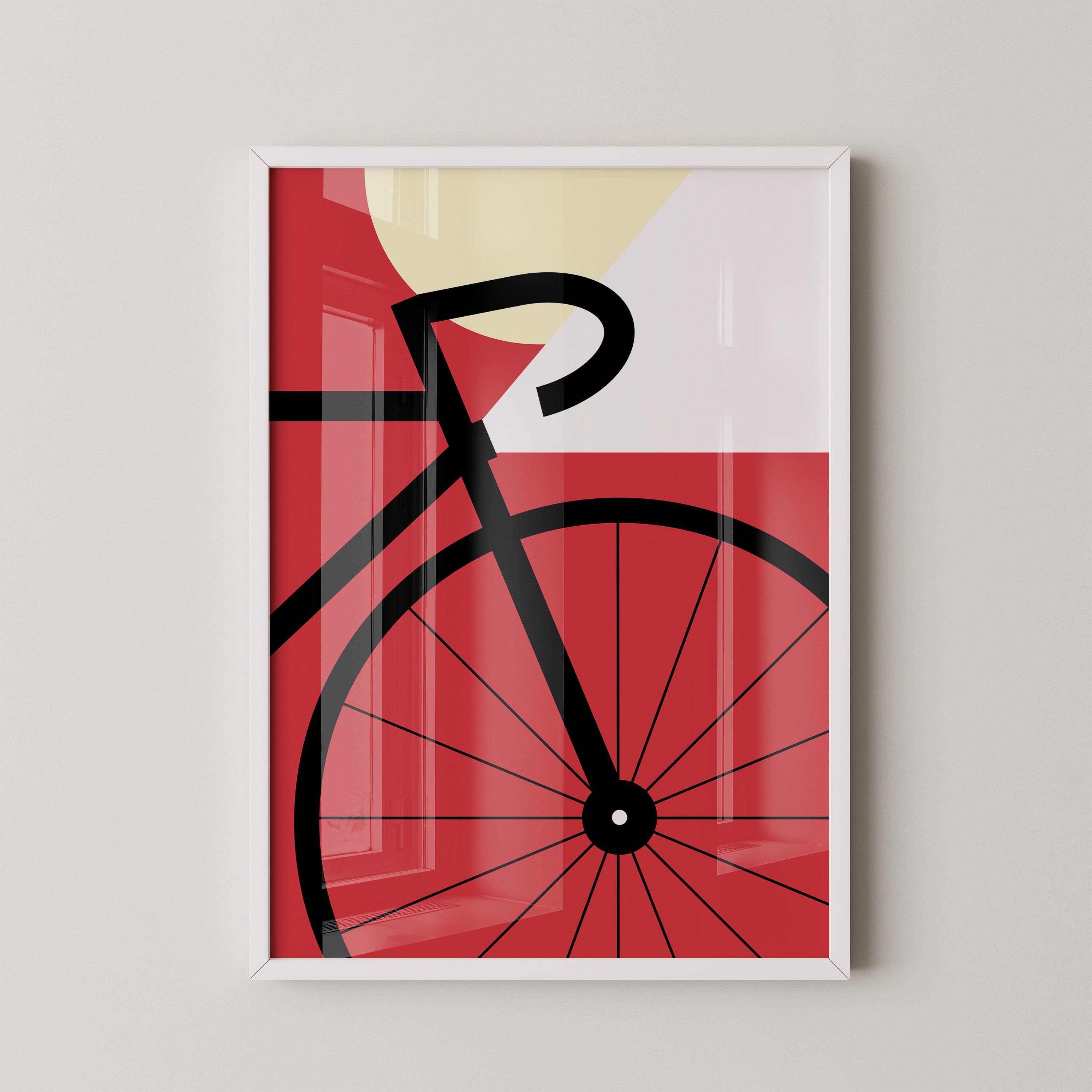 Fahrrad Grafik rot minimalistisch